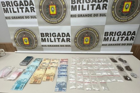 Brigada Militar prende três pessoas por tráfico de drogas em Serafina Corrêa e Guaporé