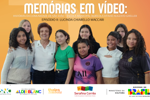 Alunos da Escola Agrícola registram memórias da comunidade em entrevista com a professora Lucinda Chiarello Maccari